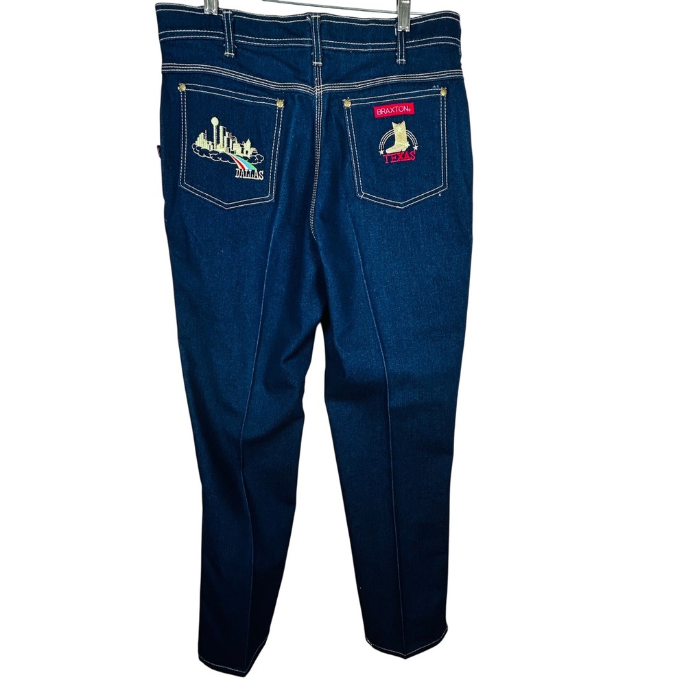 Braxton Stretch Jeans Womens‎ Size 18 Dark Wash Embroidered Dallas Texas